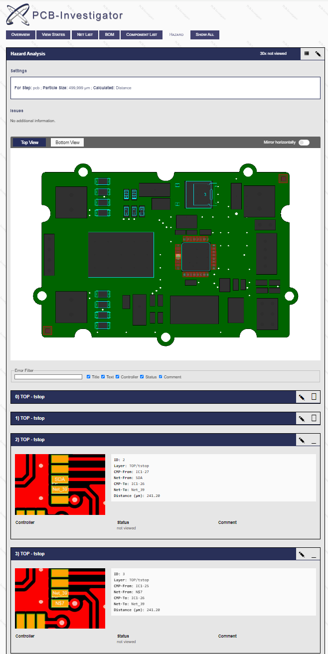 Hazard Result in HTML Report